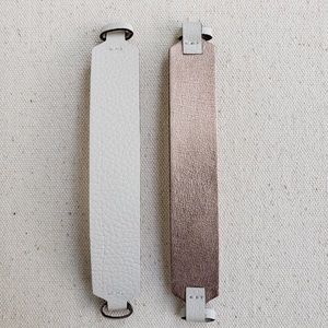 Keep Collective *Wide Leather Bracelet Cuff* Retired Cream/Rose Gold *Display*